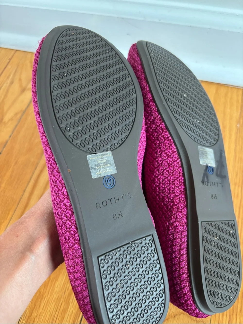 Rothy’s magenta the flat women’s 8.5 Textured Round Toe Limited Edition